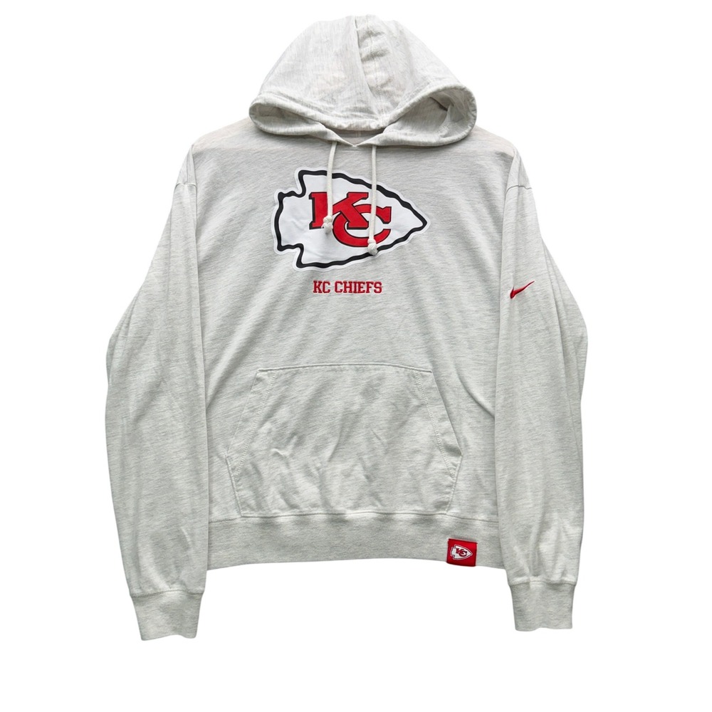 Nike NFL Kansas City Chiefs Hoodie Mens Large Gray Long Sleeve Fleece Athletic